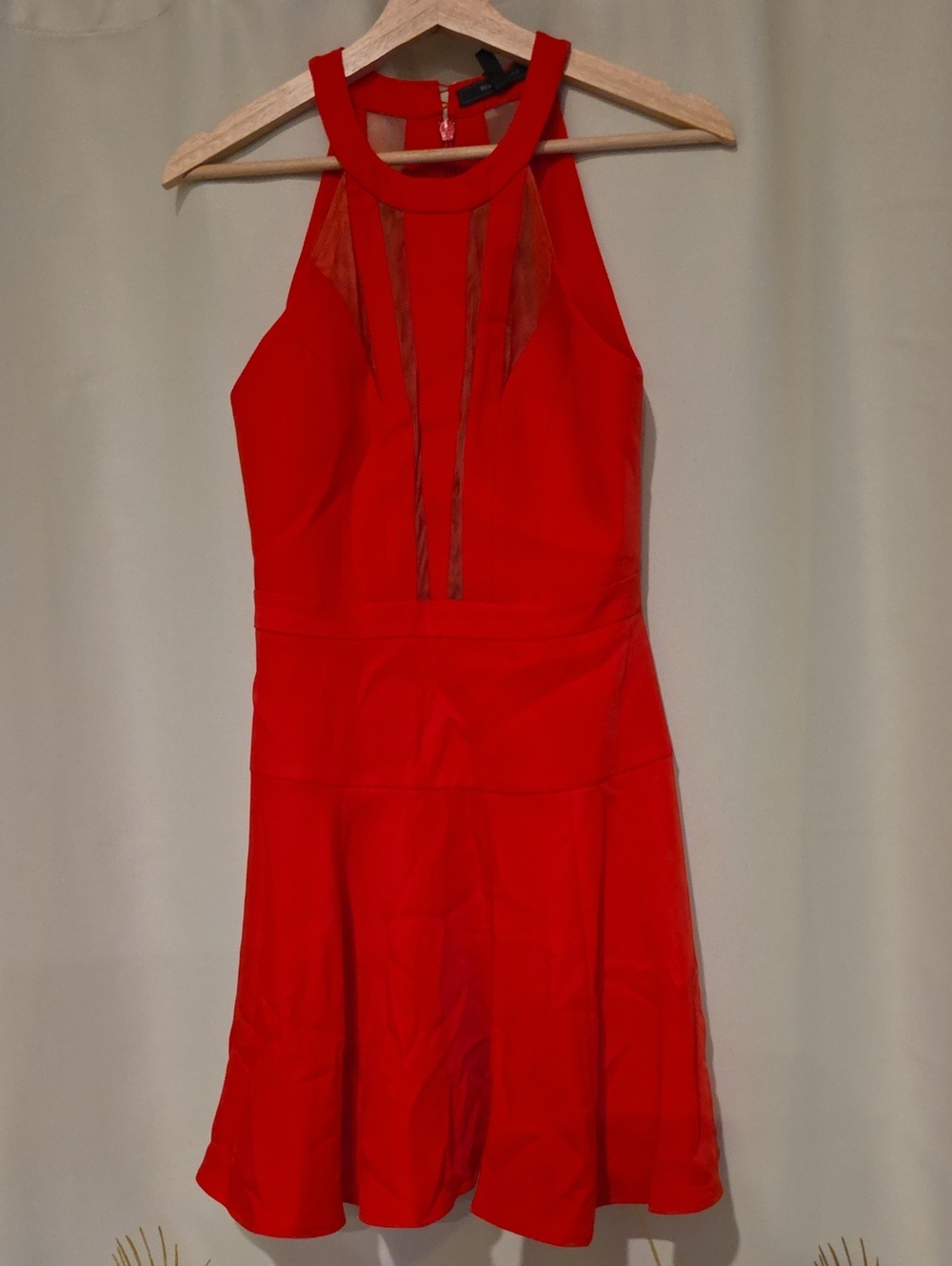 BCBGMaxAzria Red Halter Fit-and-Flare Dress